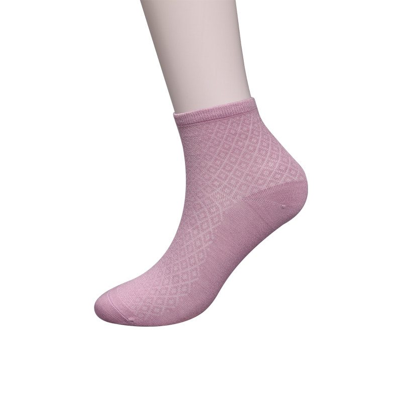 Zachte nylon tas van bamboevezel, dunne kleine diamanten casual damessokken, met de hand genaaide damessokken WSD1689