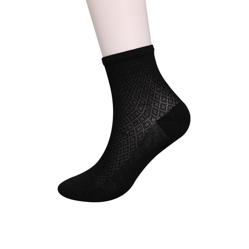 Zachte nylon tas van bamboevezel, dunne kleine diamanten casual damessokken, met de hand genaaide damessokken WSD1689