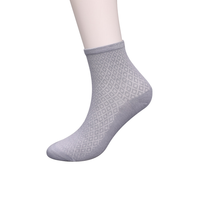 Zachte nylon tas van bamboevezel, dunne kleine diamanten casual damessokken, met de hand genaaide damessokken WSD1689