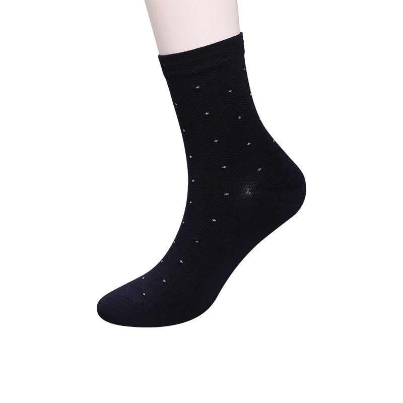 Zacht gesponnen zijde, nylon omwikkeld met ammoniak, onzichtbare ruitvormige jacquard met kleine stippen, handgenaaide winter dikke herensokken WSD2851
