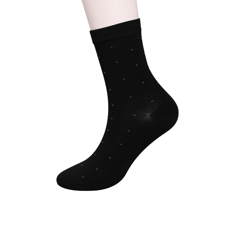 Zacht gesponnen zijde, nylon omwikkeld met ammoniak, onzichtbare ruitvormige jacquard met kleine stippen, handgenaaide winter dikke herensokken WSD2851