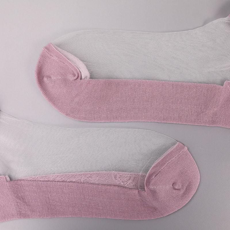 Mode nylon transparante zijde katoenen onderkant vrouwen bootsokken top parel glas kristal zijde vrouwen bootsokken WSD1288