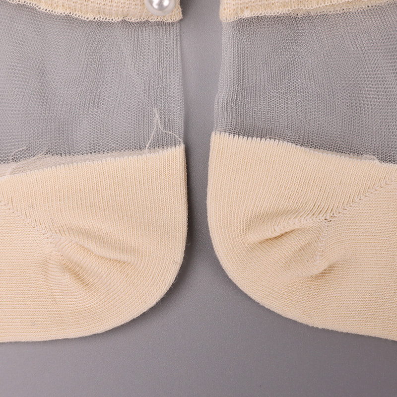 Mode nylon transparante zijde katoenen onderkant vrouwen bootsokken top parel glas kristal zijde vrouwen bootsokken WSD1288