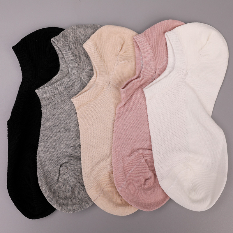 Ultradunne gekamde katoen, nylon en spandex effen half-mesh handgenaaide damessokken WSD1673