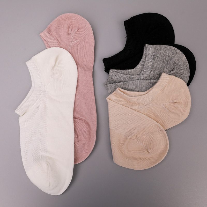 Ultradunne gekamde katoen, nylon en spandex effen half-mesh handgenaaide damessokken WSD1673