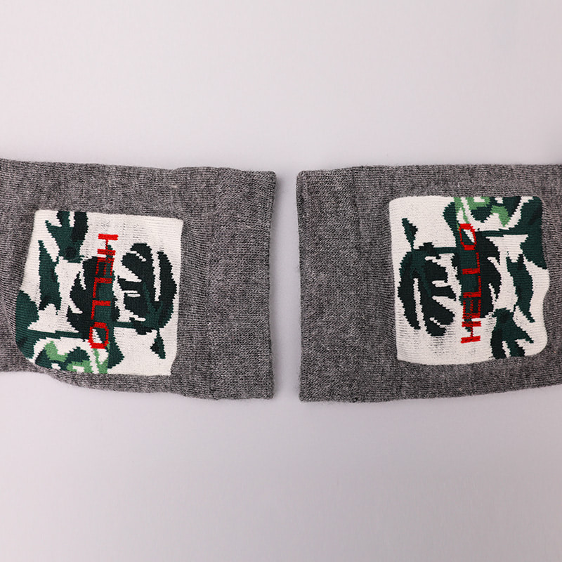 Zacht gesponnen zijde, nylon omwikkeld met spandex imitatie 3D-geprinte jacquard, met de hand gestikte herfst- en winterherensokken WSD2850
