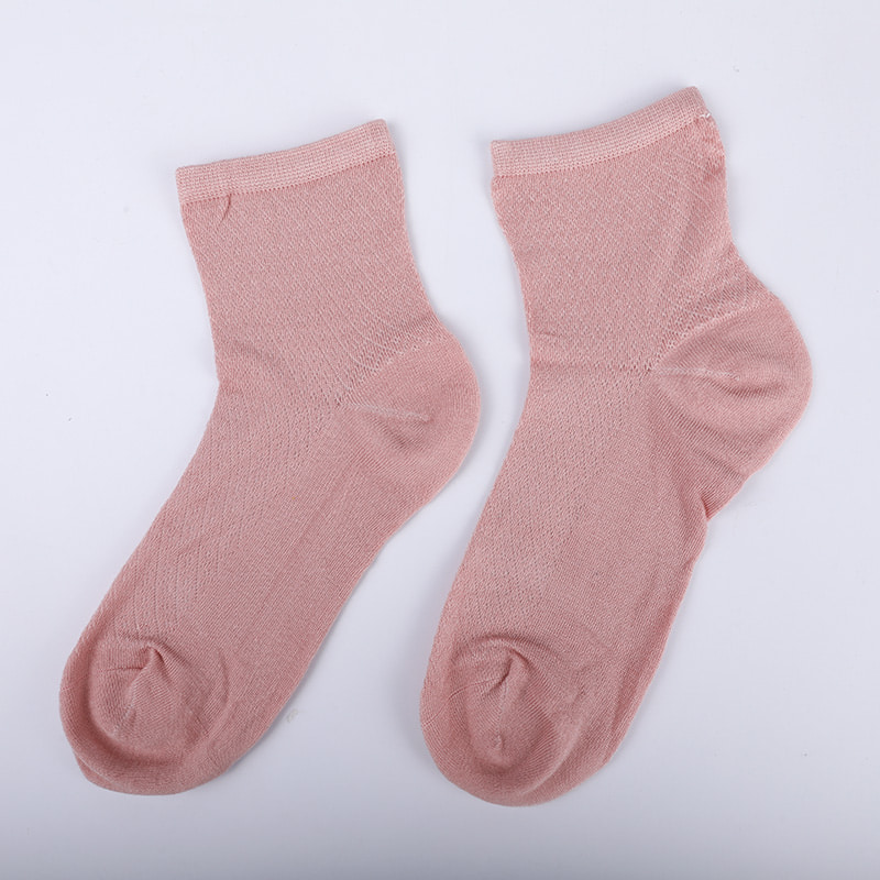 Zachte nylon tas van bamboevezel, dunne kleine diamanten casual damessokken, met de hand genaaide damessokken WSD1689