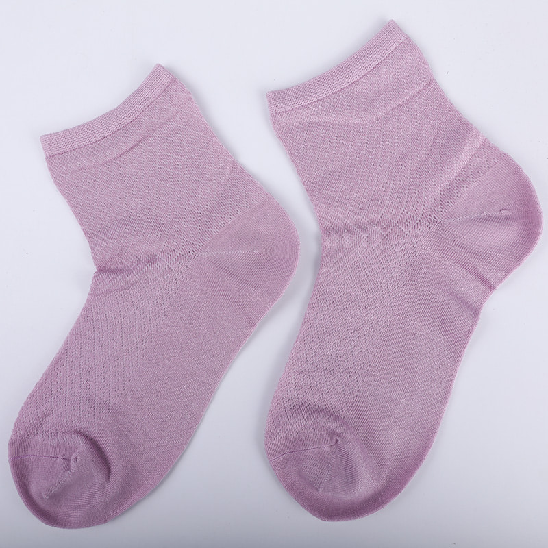 Zachte nylon tas van bamboevezel, dunne kleine diamanten casual damessokken, met de hand genaaide damessokken WSD1689