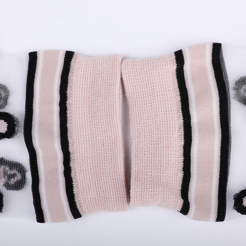 Mode transparante nylon zijde katoenen onderkant damessokken Luipaardpatroon bloem transparante zijden damessokken Kristal zijden damessokken WSD1939