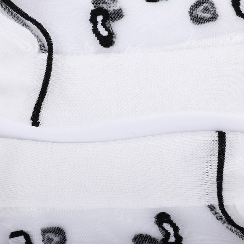 Mode transparante nylon zijde katoenen onderkant damessokken Luipaardpatroon bloem transparante zijden damessokken Kristal zijden damessokken WSD1939