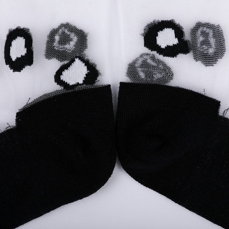 Mode transparante nylon zijde katoenen onderkant damessokken Luipaardpatroon bloem transparante zijden damessokken Kristal zijden damessokken WSD1939